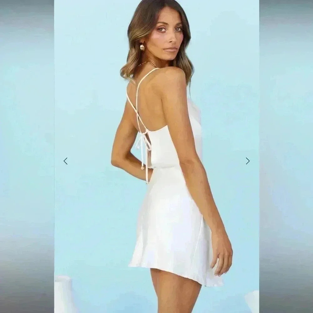 Hello Molly dress champagne satin graduation party dress size 6